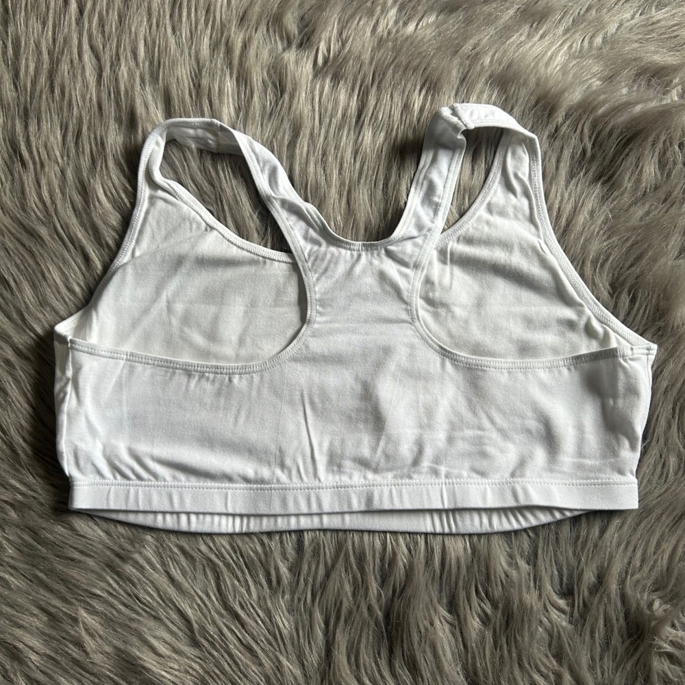Leading Lady Wireless Bra Womens Size 42 B/C/D White Unpadded Racerback Wirefree - Picture 5 of 5